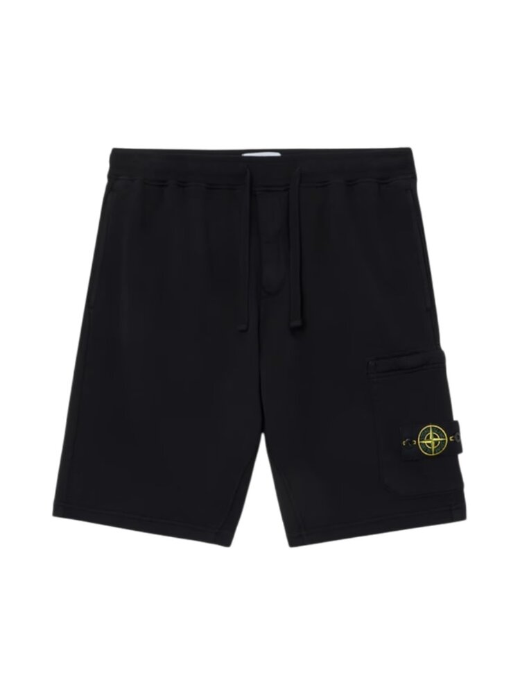 Stone Island STONE ISLAND ORGANIC COTTON FLEECE SHORTS BLACK