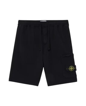 Stone Island STONE ISLAND ORGANIC COTTON FLEECE SHORTS BLACK