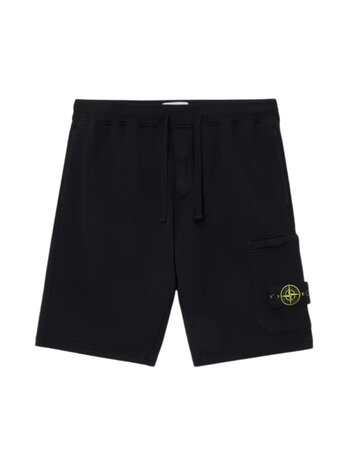 Stone Island STONE ISLAND ORGANIC COTTON FLEECE SHORTS BLACK