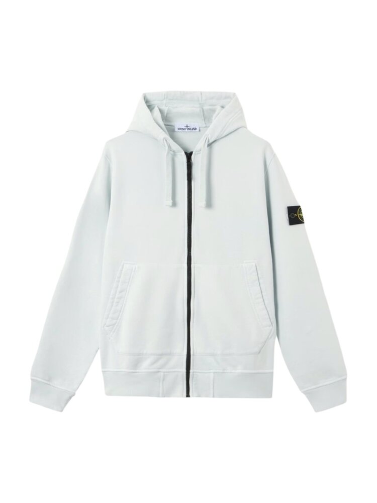 Stone Island STONE ISLAND ORGANIC COTTON FLEECE ZIPPED VEST SKY BLUE