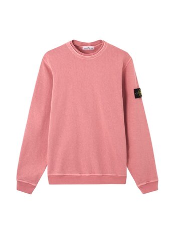 Stone Island STONE ISLAND MALFILÉ FLEECE 'OLD' EFFECT SWEATER OLEANDER PINK