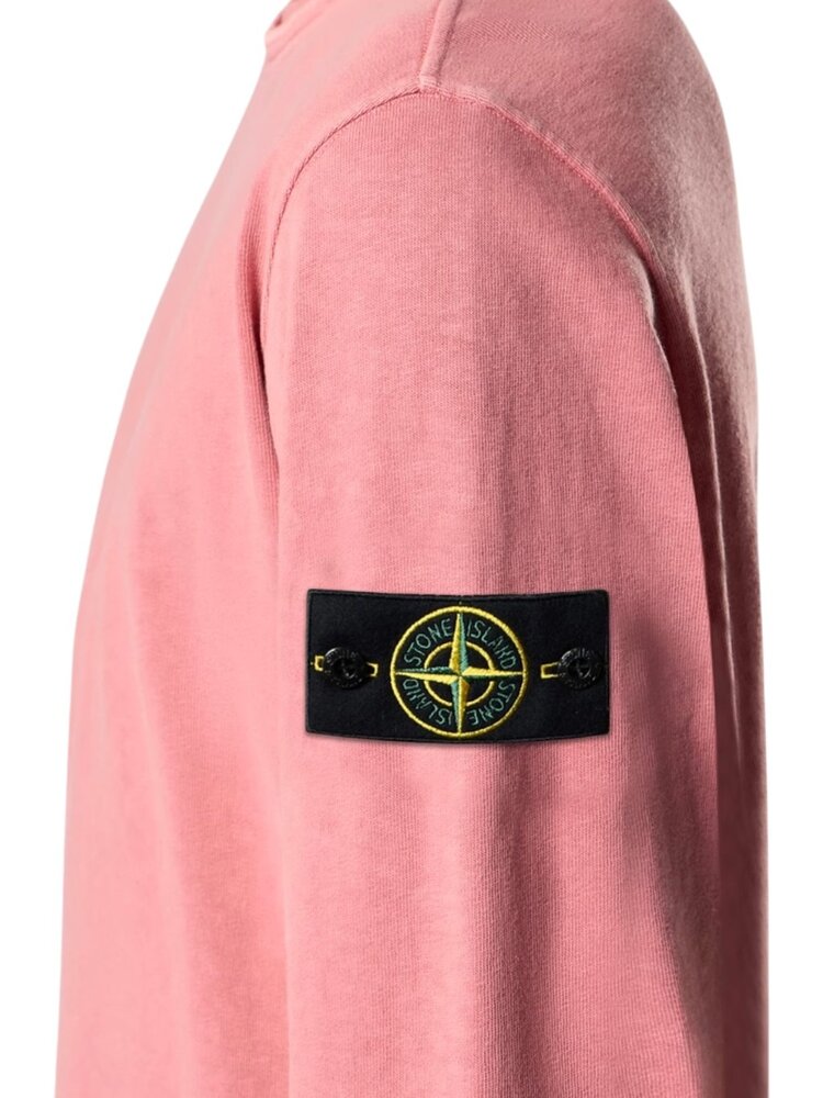 Stone Island STONE ISLAND MALFILÉ FLEECE 'OLD' EFFECT SWEATER OLEANDER PINK