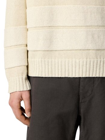 Stone Island STONE ISLAND MARINA RAW HAND COTTON + LINEN PULLOVER IVORY