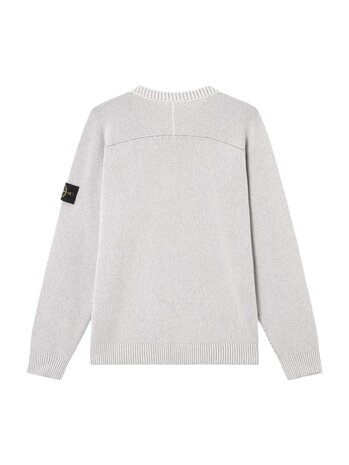 Stone Island STONE ISLAND PLATED RIB COTTON BOUCLÉ PULLOVER PEARL GREY