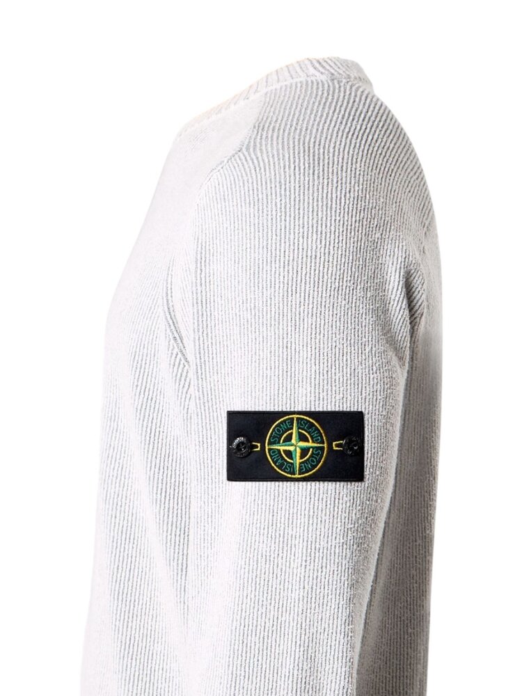 Stone Island STONE ISLAND PLATED RIB COTTON BOUCLÉ PULLOVER PEARL GREY