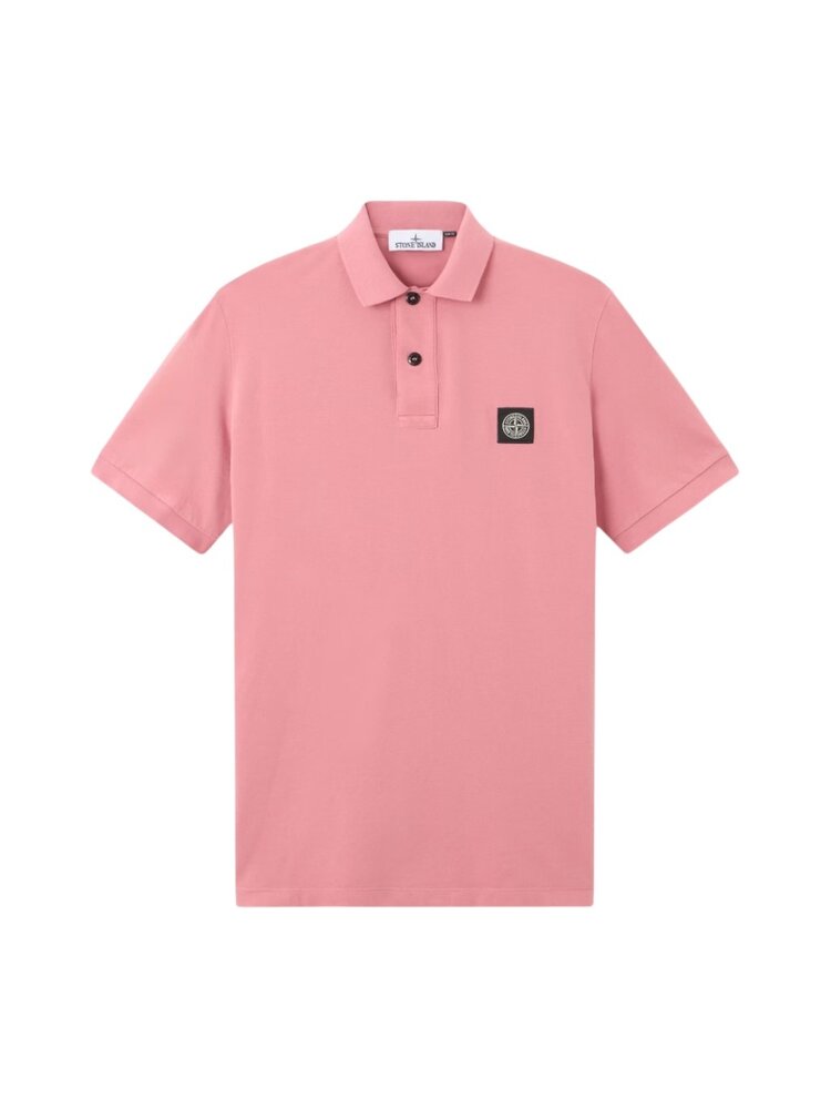 Stone Island STONE ISLAND ORGANIC COTTON PIQUÉ STRETCH POLO OLEANDER PINK