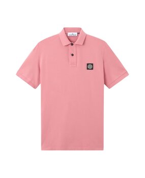 Stone Island STONE ISLAND ORGANIC COTTON PIQUÉ STRETCH POLO OLEANDER PINK