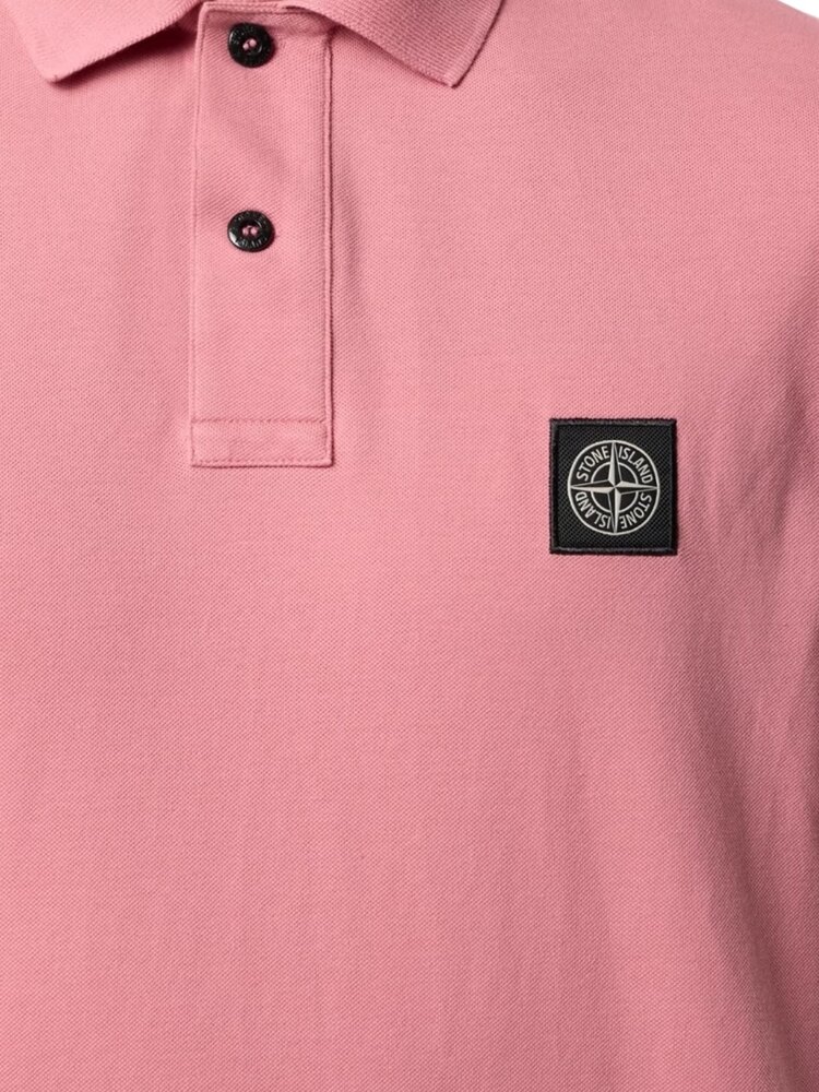 Stone Island STONE ISLAND ORGANIC COTTON PIQUÉ STRETCH POLO OLEANDER PINK