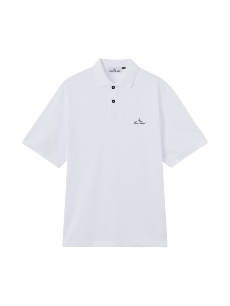 Stone Island STONE ISLAND 50/2 ORGANIC COTTON PIQUÉ POLO WHITE