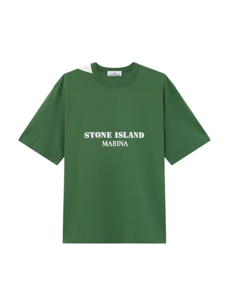 Stone Island STONE ISLAND MARINA COMBED ORGANIC JERSEY T-SHIRT QUARTZ GREEN