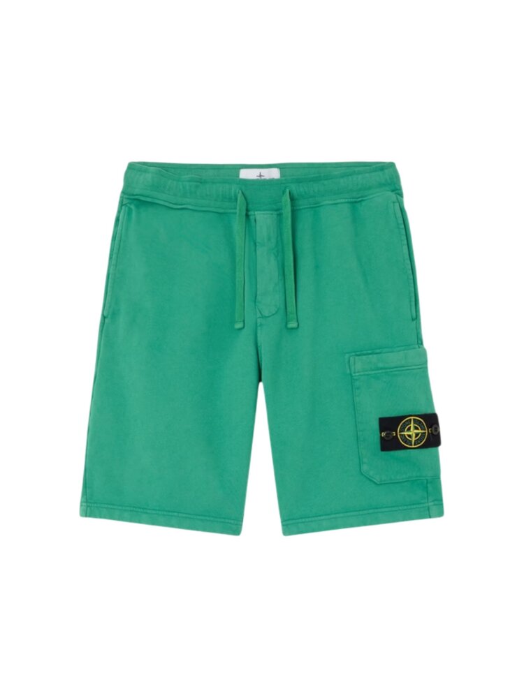 Stone Island STONE ISLAND COTTON FLEECE SHORTS MALACHITE