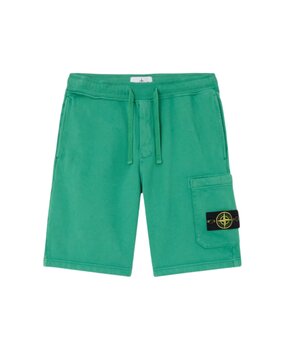 Stone Island STONE ISLAND COTTON FLEECE SHORTS MALACHITE