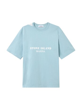 Stone Island STONE ISLAND MARINA COMBED ORGANIC JERSEY T-SHIRT DUST BLUE