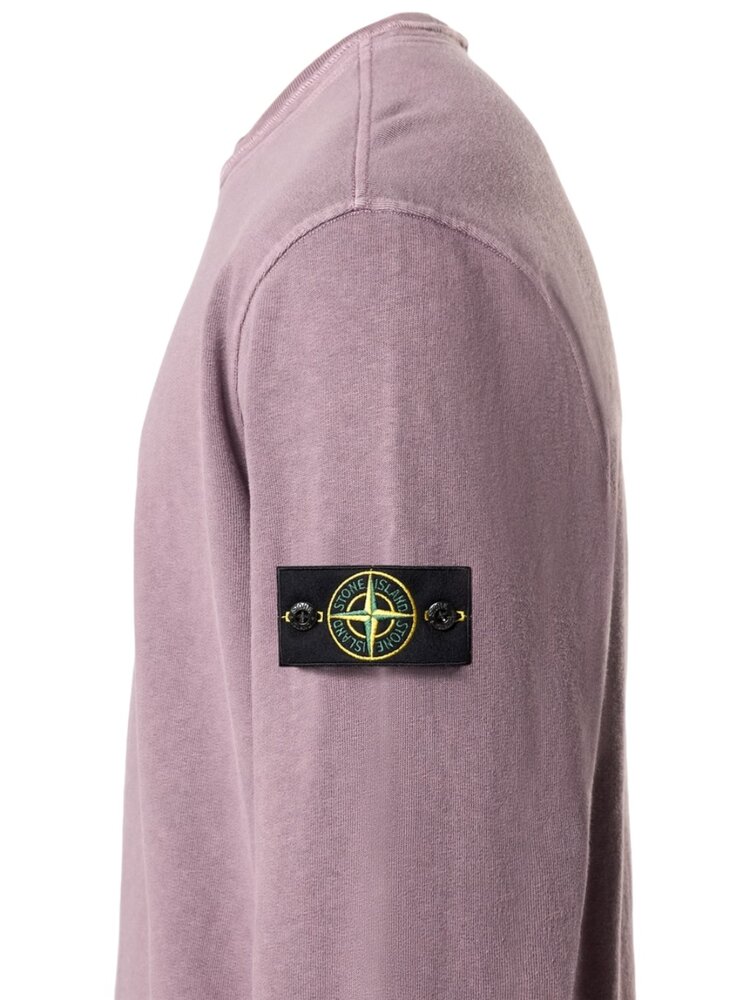 Stone Island STONE ISLAND MALFILÉ FLEECE 'OLD' EFFECT SWEATER PURPLE GREY