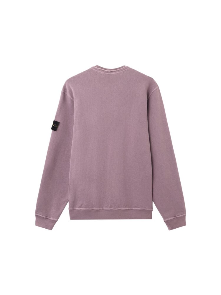 Stone Island STONE ISLAND MALFILÉ FLEECE 'OLD' EFFECT SWEATER PURPLE GREY