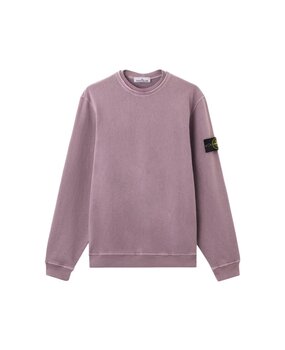 Stone Island STONE ISLAND MALFILÉ FLEECE 'OLD' EFFECT SWEATER PURPLE GREY