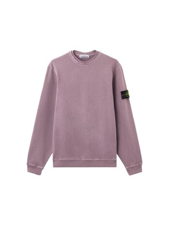 Stone Island STONE ISLAND MALFILÉ FLEECE 'OLD' EFFECT SWEATER PURPLE GREY