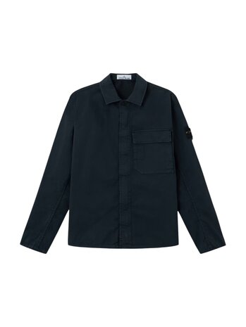 Stone Island STONE ISLAND STRETCH ORGANIC TWILL OVERSHIRT NAVY