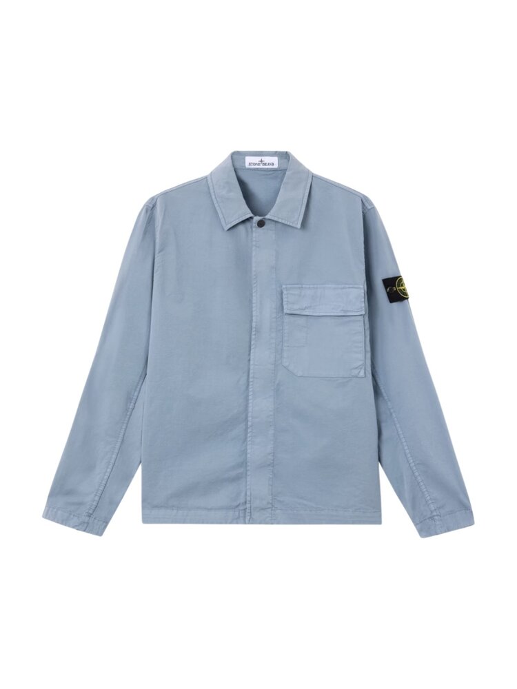 Stone Island STONE ISLAND STRETCH ORGANIC TWILL OVERSHIRT BLUE