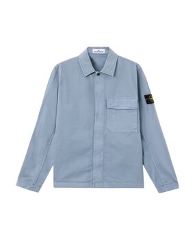 Stone Island STONE ISLAND STRETCH ORGANIC TWILL OVERSHIRT BLUE