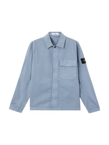 Stone Island STONE ISLAND STRETCH ORGANIC TWILL OVERSHIRT BLUE