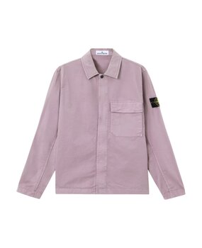 Stone Island STONE ISLAND STRETCH ORGANIC TWILL OVERSHIRT PURPLE GREY