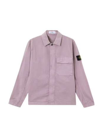 Stone Island STONE ISLAND STRETCH ORGANIC TWILL OVERSHIRT PURPLE GREY