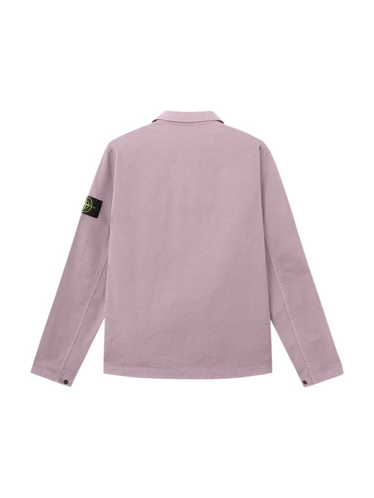 Stone Island STONE ISLAND STRETCH ORGANIC TWILL OVERSHIRT PURPLE GREY