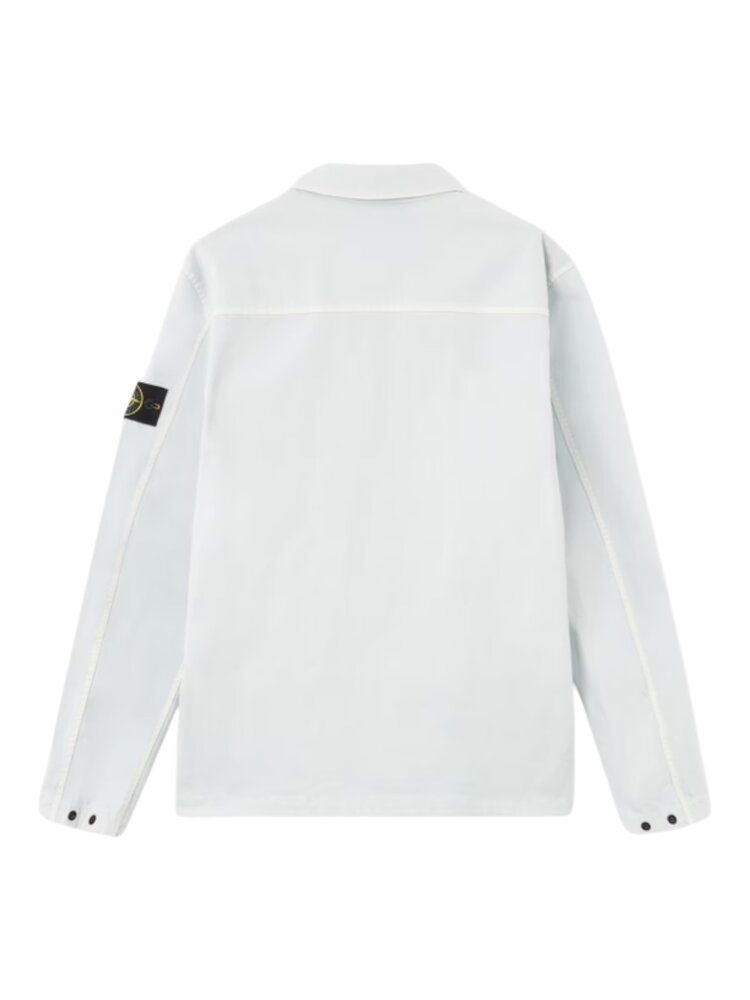 Stone Island STONE ISLAND BROKEN TWILL 'OLD EFFECT' STRETCH OVERSHIRT SKY BLUE