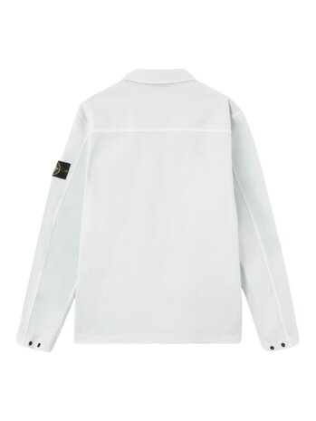 Stone Island STONE ISLAND BROKEN TWILL 'OLD EFFECT' STRETCH OVERSHIRT SKY BLUE