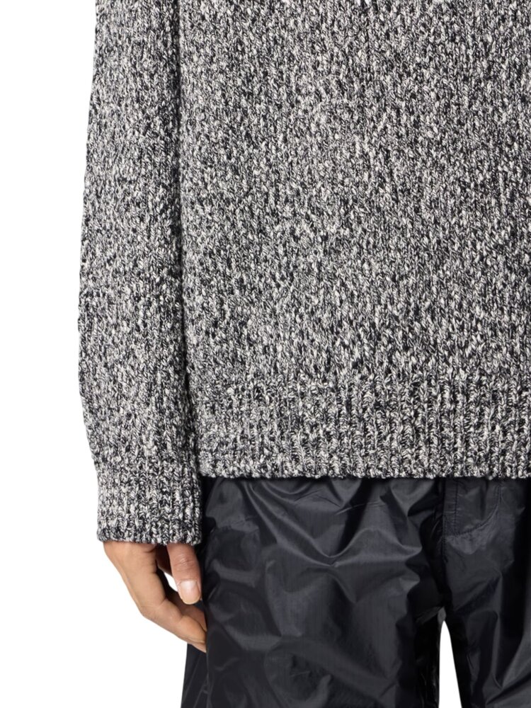 Stone Island STONE ISLAND SPECKLED COTTON HALF-ZIP PULLOVER BLACK MELANGE