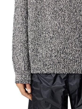 Stone Island STONE ISLAND SPECKLED COTTON HALF-ZIP PULLOVER BLACK MELANGE