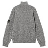 Stone Island STONE ISLAND SPECKLED COTTON HALF-ZIP PULLOVER BLACK MELANGE