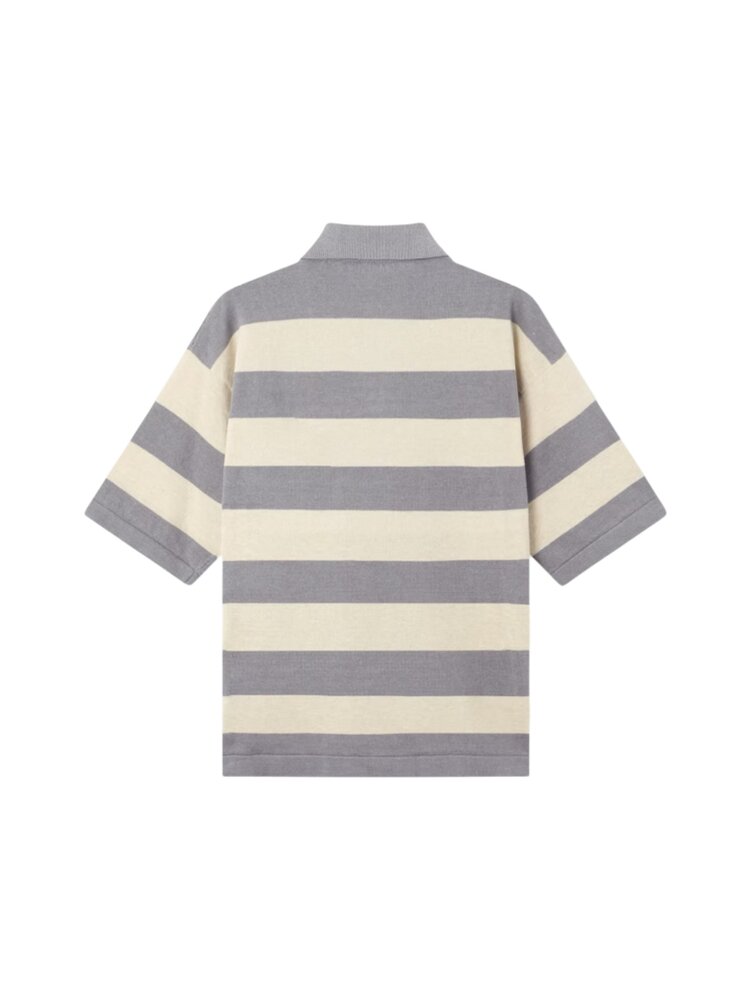 Stone Island STONE ISLAND MARINA STRIPED RAW HAND ORGANIC COTTON + LINEN IVORY MELANGE