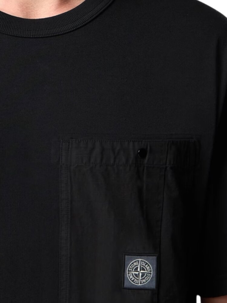 Stone Island STONE ISLAND COMBED ORGANIC COTTON T-SHIRT ZWART