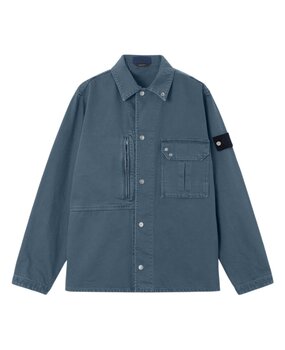 Stone Island STONE ISLAND LIGHT BULL DENIM INDIGO-TC OVERSHIRT INDIGO BLUE