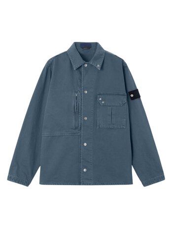 Stone Island STONE ISLAND LIGHT BULL DENIM INDIGO-TC OVERSHIRT INDIGO BLUE