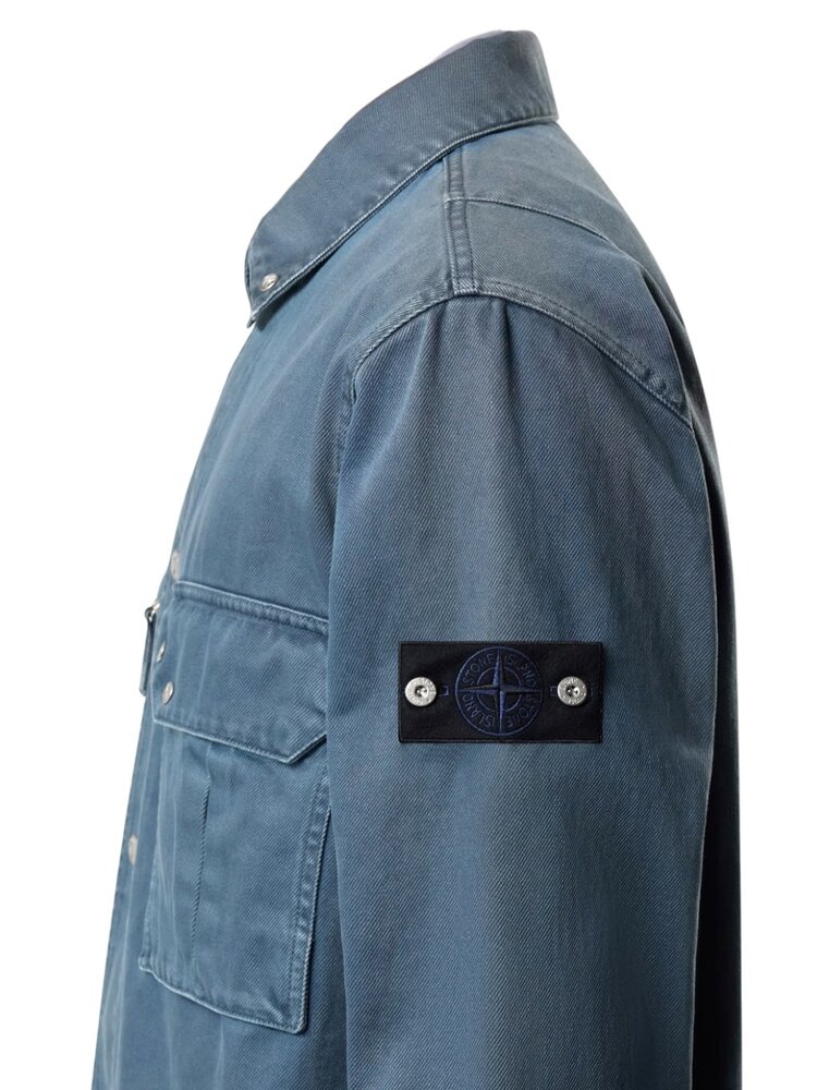Stone Island STONE ISLAND LIGHT BULL DENIM INDIGO-TC OVERSHIRT INDIGO BLUE