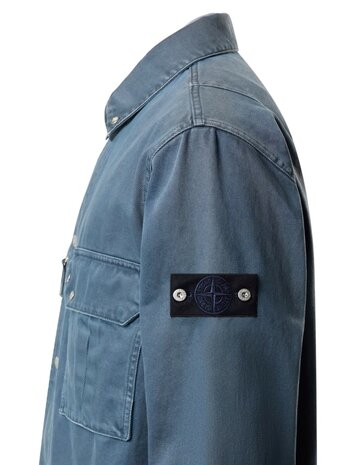 Stone Island STONE ISLAND LIGHT BULL DENIM INDIGO-TC OVERSHIRT INDIGO BLUE