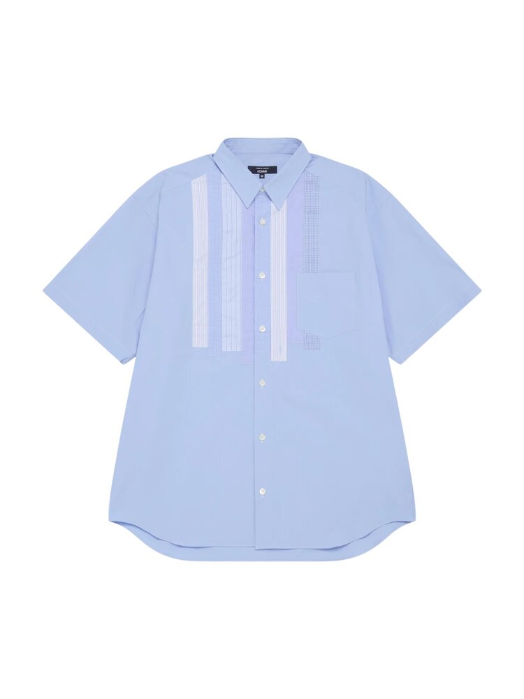 Comme des Garcons Homme COMME DES GARÇONS HOMME MIX PANEL SHORT SLEEVE SHIRT SAX/MIX