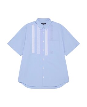 Comme des Garcons Homme COMME DES GARÇONS HOMME MIX PANEL SHORT SLEEVE SHIRT SAX/MIX