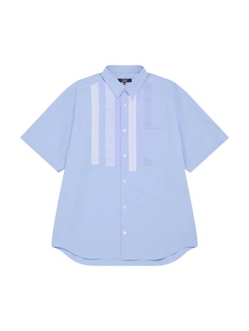 Comme des Garcons Homme COMME DES GARÇONS HOMME MIX PANEL SHORT SLEEVE SHIRT SAX/MIX