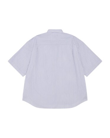 Comme des Garcons Homme COMME DES GARÇONS HOMME STRIPED SHORT SLEEVE SHIRT WHITE/NAVY