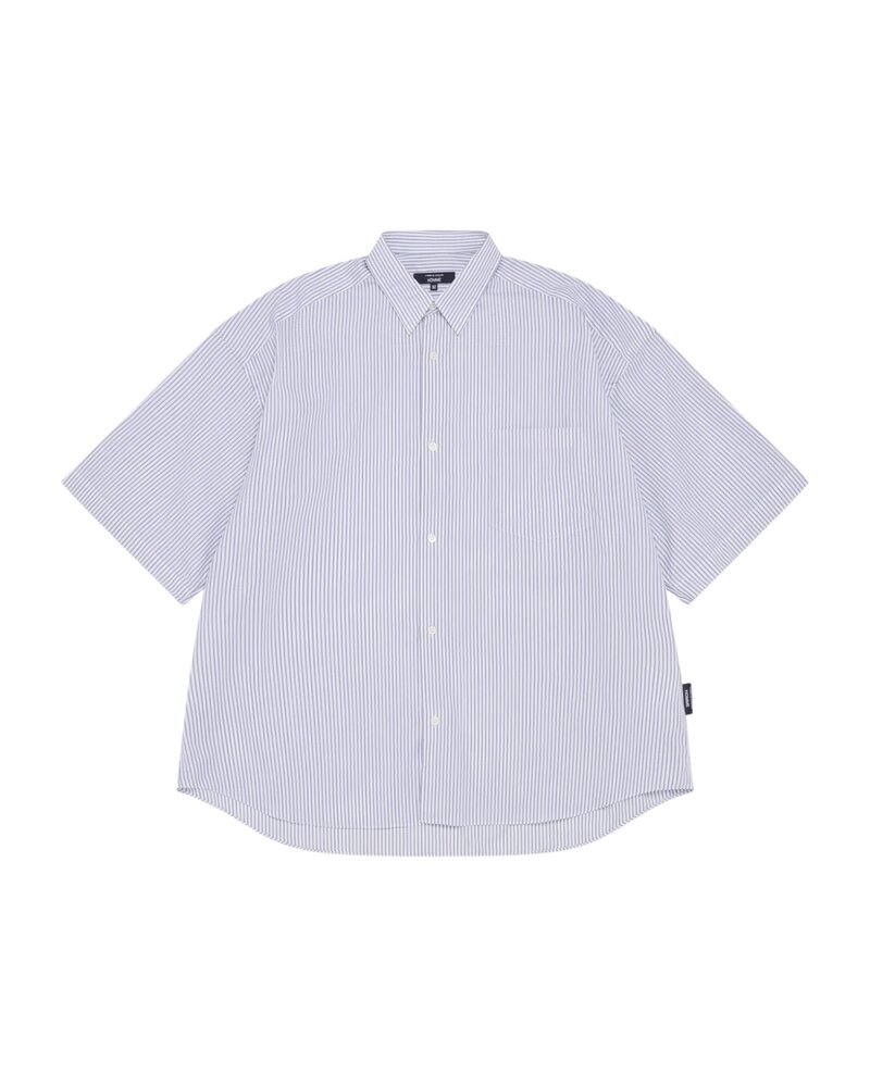 Comme des Garcons Homme COMME DES GARÇONS HOMME STRIPED SHORT SLEEVE SHIRT WHITE/NAVY