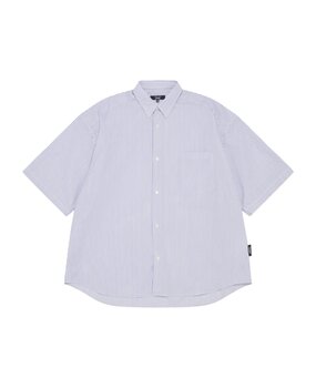 Comme des Garcons Homme COMME DES GARÇONS HOMME STRIPED SHORT SLEEVE SHIRT WHITE/NAVY