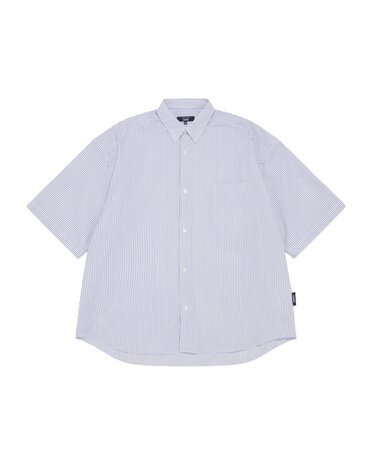 Comme des Garcons Homme COMME DES GARÇONS HOMME STRIPED SHORT SLEEVE SHIRT WHITE/NAVY
