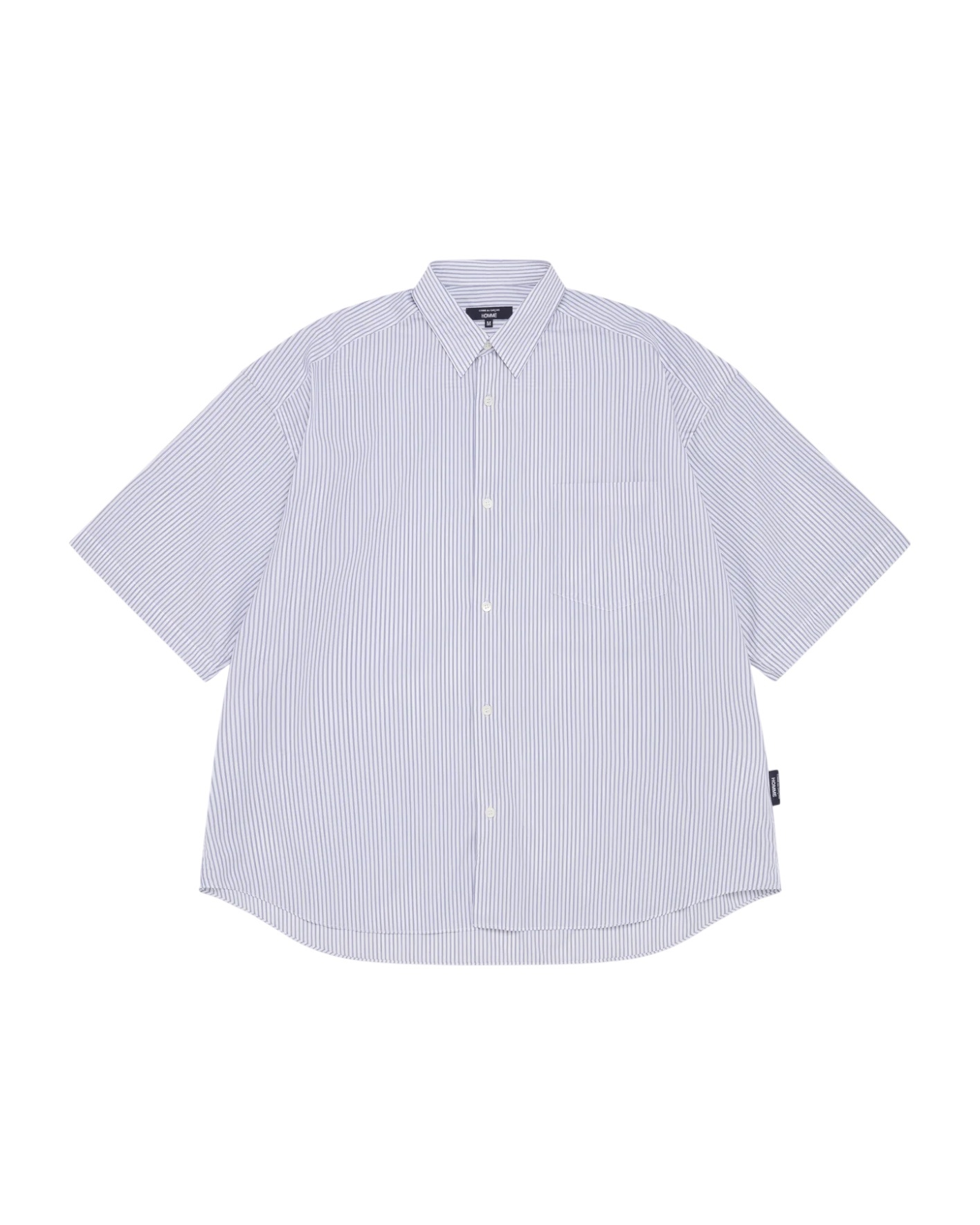 COMME DES GARÇONS HOMME STRIPED SHORT SLEEVE SHIRT WHITE/NAVY - Vic