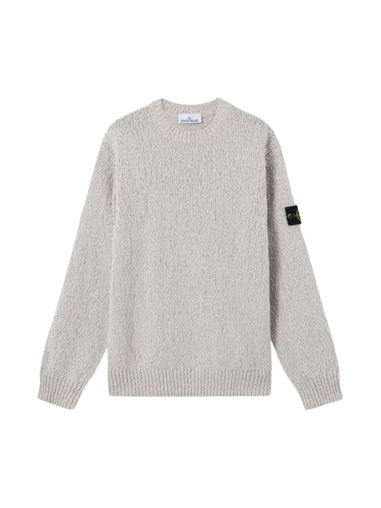 Stone Island STONE ISLAND SPECKLED COTTON PULLOVER PEARL GREY