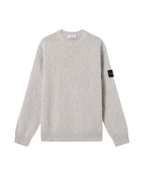 Stone Island STONE ISLAND SPECKLED COTTON PULLOVER PEARL GREY Stone Island STONE ISLAND SPECKLED COTTON PULLOVER PEARL GREY