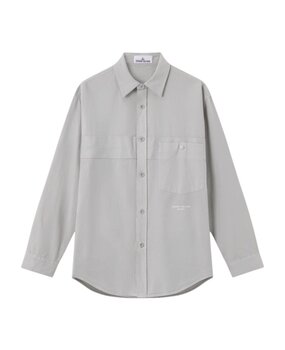 Stone Island STONE ISLAND MARINA COTTON NYLON PANAMA SHIRT GRAVEL GREY
